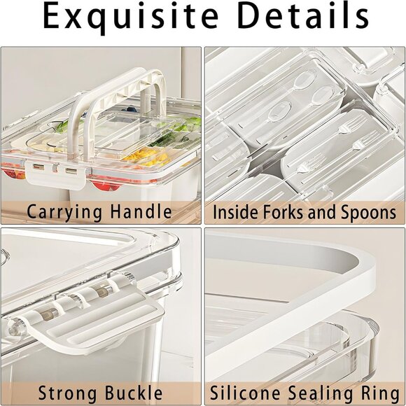 Snack Box Container with Lid & Handle - Picture 4 of 8